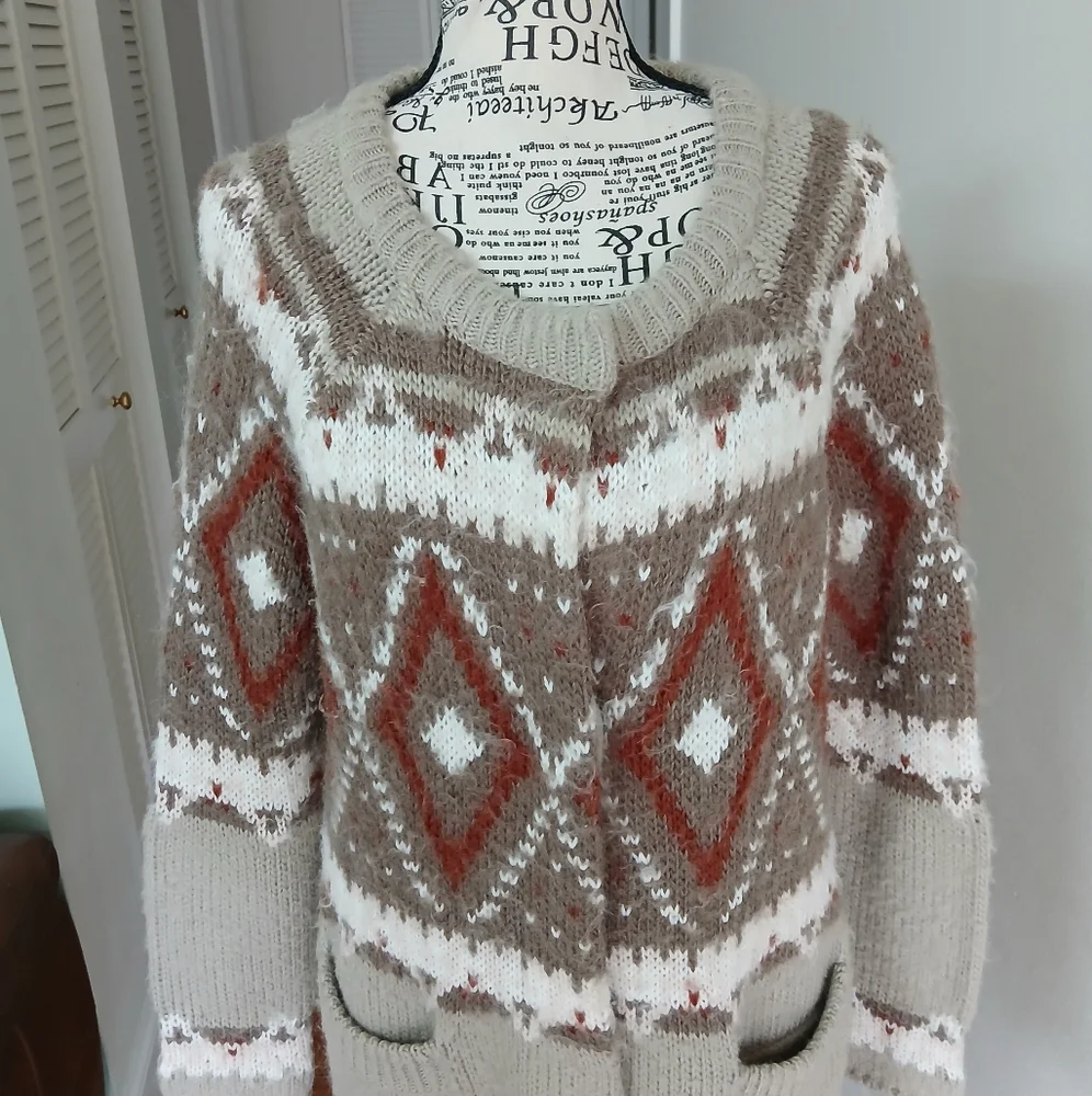 Free People Frosted Fair‎ Isle Cardigan